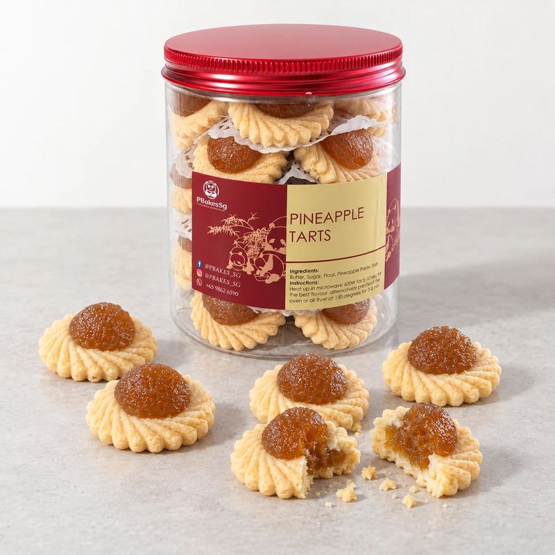 Pineapple tart cookies by PbakesSg – bottle of 36 pieces